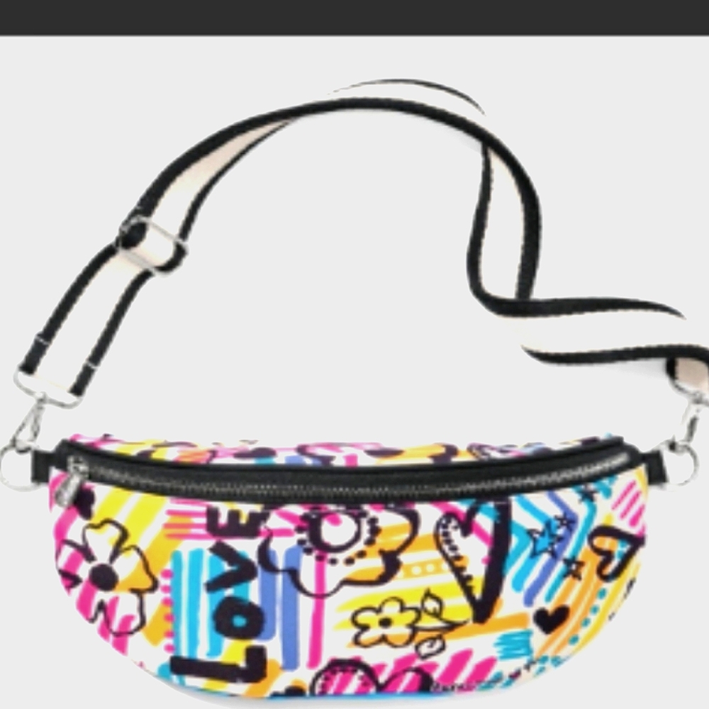 BRIGHTON GRAFFITI LOVE CROSSBODY BELT BAG
